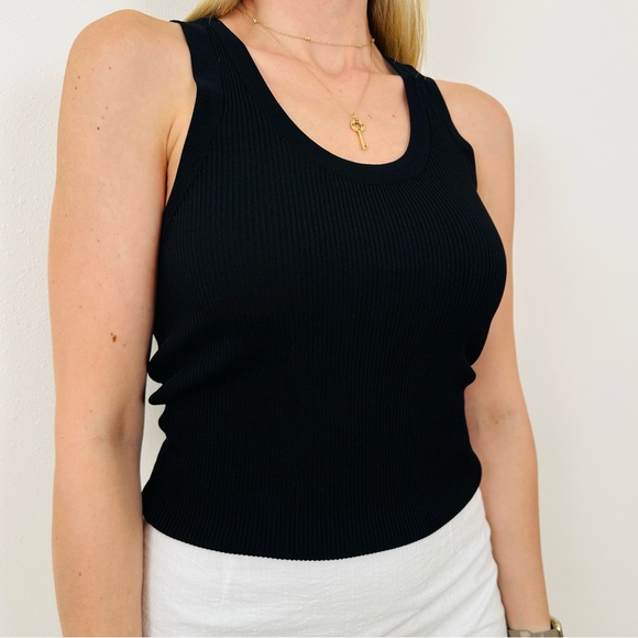 Zara black ribbed basic tank top - Picture 4 of 9